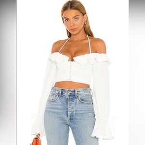 MAJORELLE White Off-Shoulder Blouse